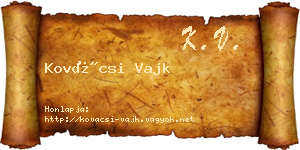 Kovácsi Vajk névjegykártya