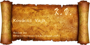Kovácsi Vajk névjegykártya